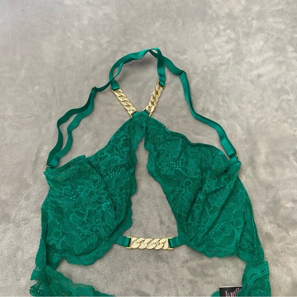 New! Victoria’s Secret Very Sexy High-Neck Lace Chain Teddy 4378 - Picture 6 of 9